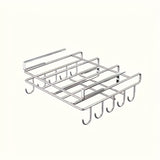 Estante de almacenamiento de cocina de doble capa con montaje en pared de acero inoxidable con acabado de madera - Diseño sin taladro para ahorrar espacio para tablas de corte, tapas, espátulas y utensilios - Organizador de puertas de armarios de cocina