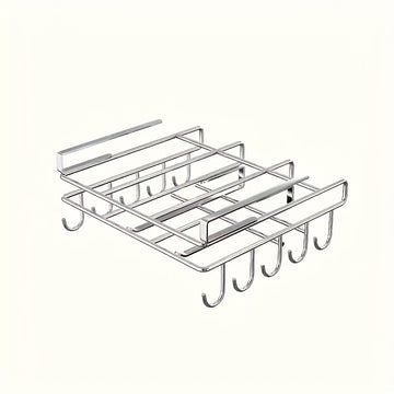 Estante de almacenamiento de cocina de doble capa con montaje en pared de acero inoxidable con acabado de madera - Diseño sin taladro para ahorrar espacio para tablas de corte, tapas, espátulas y utensilios - Organizador de puertas de armarios de cocina