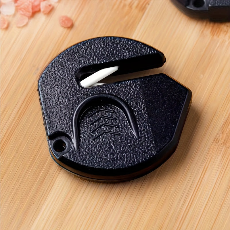 Conjunto de 2 Afiladores Portátiles Negros - Herramienta Compacta para Pulir Cuchillas Cerámicas, Mini Afiladores de Plástico para Cocina y Viaje