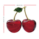 1 ud Exquisita Figura de Cereza de Cristal de Vidrio - Papel Pesa de Fruta Roja Vibrante, Elegante Centro de Mesa y Regalo Considerado para Entusiastas de la Decoración del Hogar - Añade un Toque de Lujo a Cualquier Habitación