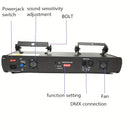 Luz de escenario LED RGBY controlada por DMX con 4 efectos de haz, luces de música activadas por sonido, sistema de luz láser de metal autosoportante, acabado al óleo, con enchufe de EE. UU., para DJ, discoteca, fiestas de baile, cumpleaños, bar, escenar