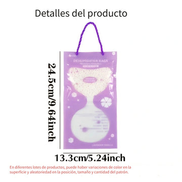 5/10pcs Bolsa Deshumidificadora con Aroma a Lavanda, Resistente al Moho y la Humedad, Bolsa de Secado para Armario, Bolsa de Absorción para Colgar en Armario, Armario, Hogar, Baño, Adecuada para el Día de San Valentín, Regalo del Día de la Madre