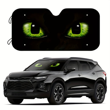 Parasol para Parabrisas de Coche Fit Green Eyes con 4 Ventosas Gratis - Protección UV, Mantiene Tu Vehículo Fresco