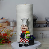 Soporte para Toallas de Papel de Resina con Diseño de Chef y Uva - Montaje en Encimera para Decoración de Cocina y Comedor
