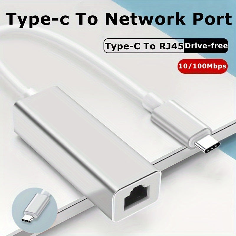 Adaptador De Red LAN Ethernet RJ45 A USB C De 10/100Mbps Compatible Con OS WIN, Para MacBook Pro/Air, IPad Pro, Dell XPS, Surface Laptop Y Mac Con USB C.