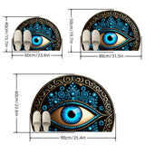 1 unidad de Alfombra de Piso de Diseño de Ojo Semircular de Lujo, Simbolizando Prosperidad, Buena Suerte, Fondo de Silicona Antideslizante, Lavar en Máquina, Fácil de Limpiar, Cómoda, Alfombra de Puerta Lavar en Máquina, Adecuada para Patio, Entrada, Sal