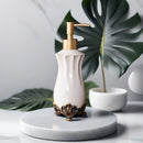 Un dispensador de jabón de cerámica elegante, botella de bomba de color sólido creativo para el baño, champú y gel de ducha de hotel, botella de líquido de mesa con bomba creativa para rellenar, accesorios de baño, regalos de Navidad y Halloween.
