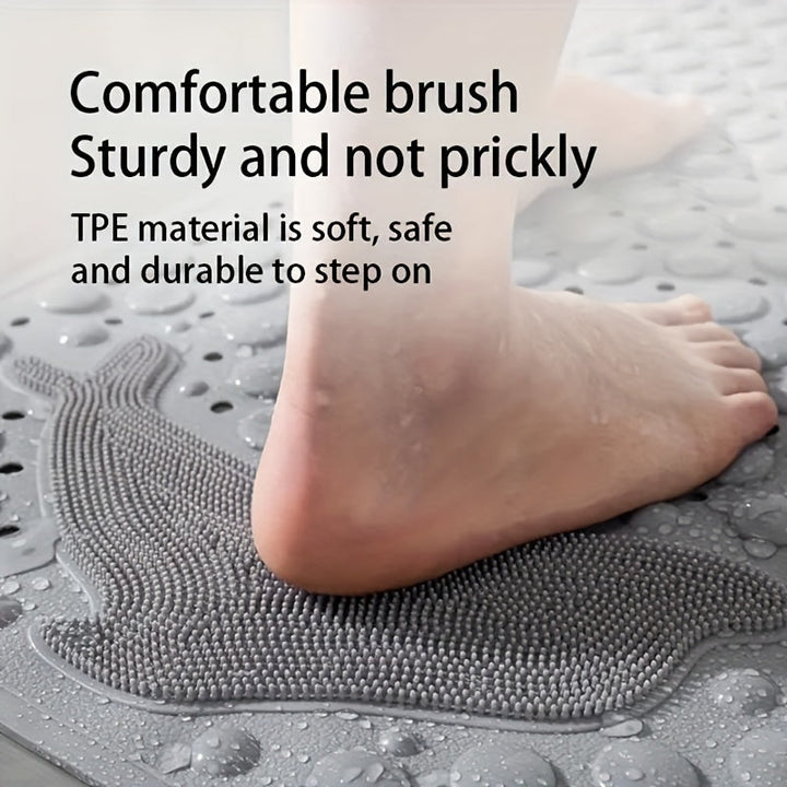 1pc Alfombra Antideslizante para Baño, Tapetes de Ducha con Ventosas, Alfombrilla Anti-Caída Lavable a Máquina con Agujeros de Drenaje, Alfombra de Masaje para Pies en la Ducha, Alfombra Doméstica para Suelo con Ventosas