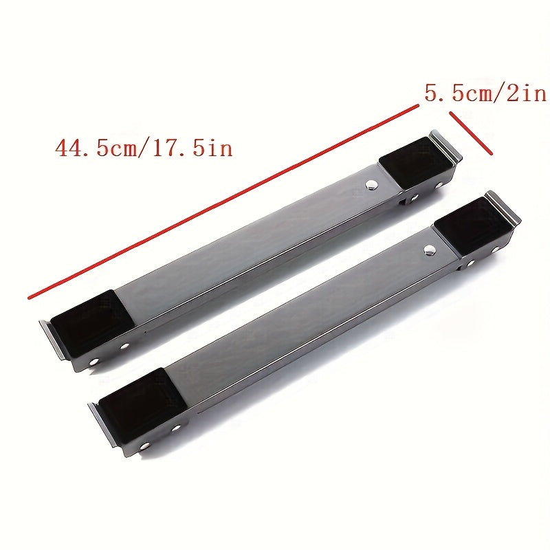 Un juego de dos piezas de soportes móviles para electrodomésticos de alta resistencia. Soporte móvil de electrodomésticos de alta resistencia gris de 24 ruedas, ajustable de longitud, adecuado para refrigeradores, lavadoras, secadoras, etc. La base se pu