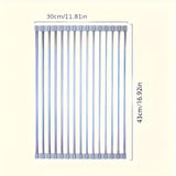 1 pieza, estante de secado de platos de acero inoxidable enrollable - sobre el fregadero, estante de drenaje multifuncional con ranuras de circulación de aire, diseño portátil y ahorrador de espacio para fregadero de cocina, secado eficiente y organizaci