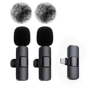 Micrófono inalámbrico Lavaliere, adecuado para transmisiones en vivo y videoblog, conectividad USB-C, batería recargable, diseño compacto con cubierta de espuma negra, fácil de usar plug-and-play, micrófono inalámbrico recargable.