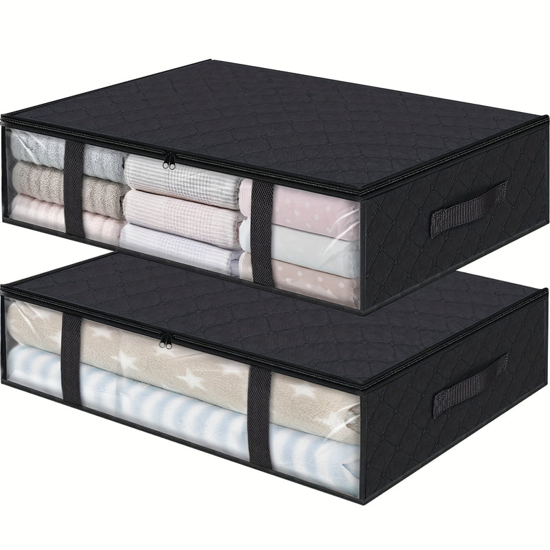2 Piezas, Bolsas De Almacenamiento Debajo De La Cama, Almacenamiento Y Organizador De Ropa, Contenedores De Almacenamiento Debajo De La Cama Con Asas Duraderas, Contenedores De Almacenamiento De Gran Capacidad, Ropa De Cama Plegable Y Organizadores De Al