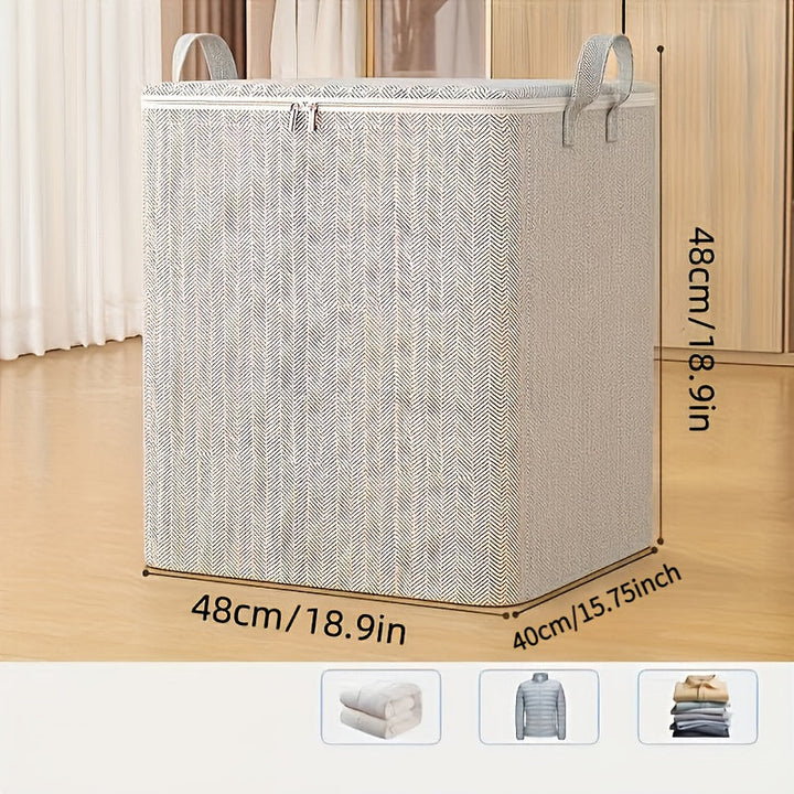 Caja de almacenamiento extra grande con tapa, estilo moderno, diseño ahorrador de espacio, tapa superior abierta duradera, ideal para ropa, cobijas, ropa de cama, canastas, botes de basura y contenedores, para organización del hogar, mudanzas, guardarrop