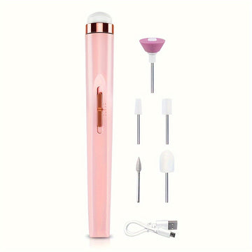 Kit de taladro eléctrico para uñas recargable por USB, máquina pulidora portátil, herramienta profesional multifuncional para manicura y pedicura