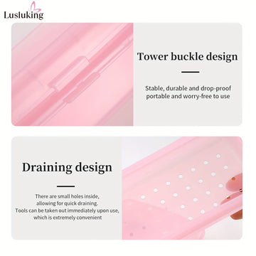 1pc LUSLUKING Esterilizador Portátil para Herramientas de Uñas - Desinfección sin Batería para Instrumentos de Manicura (Cortaúñas, Tijeras, Pinzas), Estuche de Doble Capa y Almacenamiento, Material Hipoalergénico, Uso en Viajes y Salones, Diseño Compact
