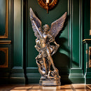 1pc Estatua de San Miguel Arcángel, Figura de San Miguel Arcángel de Resina Bronce de 31.75cm, Decoración de Temática Religiosa para Uso Interior y Exterior, No Requiere Electricidad, Decoración de Ángel