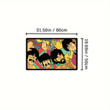 Alfombra retro de banda musical, 1 unidad, ideal para interiores y exteriores, resistente y lavable, decorativa, regalo exquisito para amantes del rock