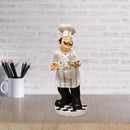 Figura de Chef en Resina - Decoración para Cocina con Forma de Tetera y Base Cuadriculada, 12x12x32 cm, Sin Necesidad de Electricidad para Uso Interior/Exterior en Hogar, Café, Restaurante, Bar, Decoración de Cocina de Chef