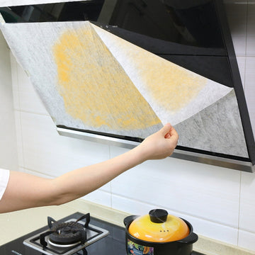 Tela no tejida resistente al calor absorbente de aceite cubierta de humo y polvo para campana extractora - membrana de filtro de alta temperatura, accesorio de limpieza de cocina sin olor, no requiere batería