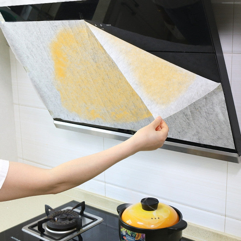Tela no tejida resistente al calor absorbente de aceite cubierta de humo y polvo para campana extractora - membrana de filtro de alta temperatura, accesorio de limpieza de cocina sin olor, no requiere batería