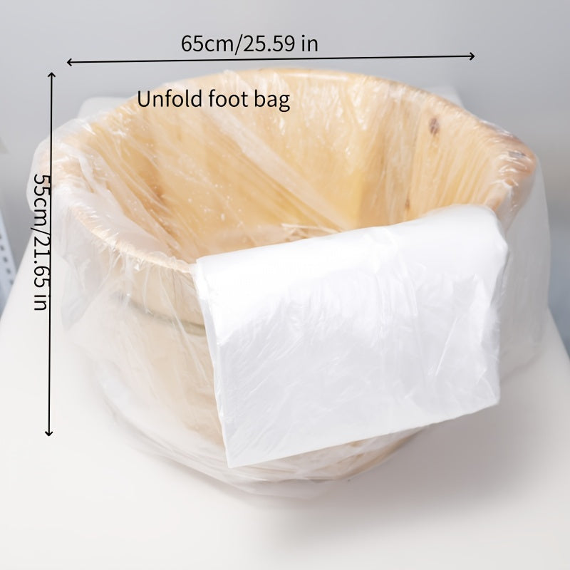 Bolsa de Baño para Pies Desechable Bolsa de Baño para Pies Bolsa de Plástico Bañera para Pies Relajante Barril de Madera Bolsa de Barril Engrosada Película de Barril Empaque Independiente Adecuado para el Hogar, Viajes, Uso de Baño de Pies