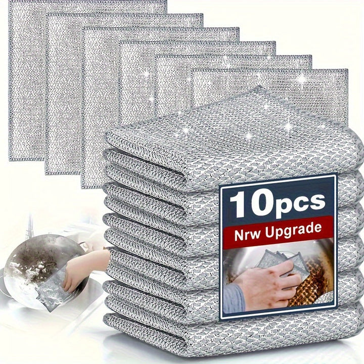 20/10/5 piezas de paños de lavado de platos reutilizables de malla no adhesiva sin aceite de alambre de acero - Elimina eficazmente manchas y suciedad de hornos de cocina, fregaderos, ollas y campanas - Altamente absorbente, suave para la limpieza de la