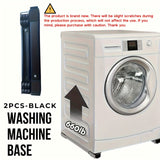 2 piezas de carrito de polea de 24 ruedas de alta resistencia, ajustable de longitud, con cojín antideslizante y freno, sin necesidad de batería, adecuado para refrigerador, lavadora, secadora, accesorios para electrodomésticos, estructura reforzada, dis