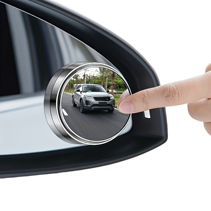 2 espejos de punto ciego ajustables 360 grados, espejos laterales redondos de alta definición, lente asférica de fibra de vidrio, ajuste universal para seguridad vehicular, modo sin energía