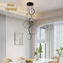 Lámpara de techo LED de lujo EZOS - Brillo ajustable, construcción de metal, ideal para comedores, cafés, gimnasios y áreas de fiesta, iluminación de 3 niveles, cableado, 110V-240V, EZOS