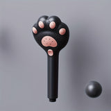 1 cabezal de ducha portátil presurizado, diseño de pata de gato, hermoso y moderno, cabezal de ducha con filtro de masaje ajustable en 3 modos, adecuado para baño, montaje en pared y colgante, material plástico, regalo ideal para amantes de los gatos