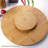 Bandeja Giratoria de Bambú Redonda, 1 ud Bandeja Giratoria de Bambú, Plato Giratorio para Comida, Para Cocina, Armarios, Mesas o Despensa, Contenedores de Condimentos, Estante de Almacenamiento Variado, Bandeja de Servir, Organizador Redondo de Madera