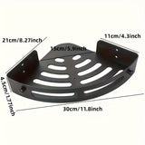 2 piezas de estante triangular de pared moderno sin perforaciones --- Material ABS duradero, estante de almacenamiento para baño y aseo, lavabo sin perforaciones para el hogar, inodoro, baño, estante de esquina de almacenamiento de cocina