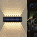 4 piezas de luces solares de 16 LED para exteriores, para decorar patios y paredes, IP44, fácil instalación, plástico duradero, iluminación de senderos exteriores para jardines.