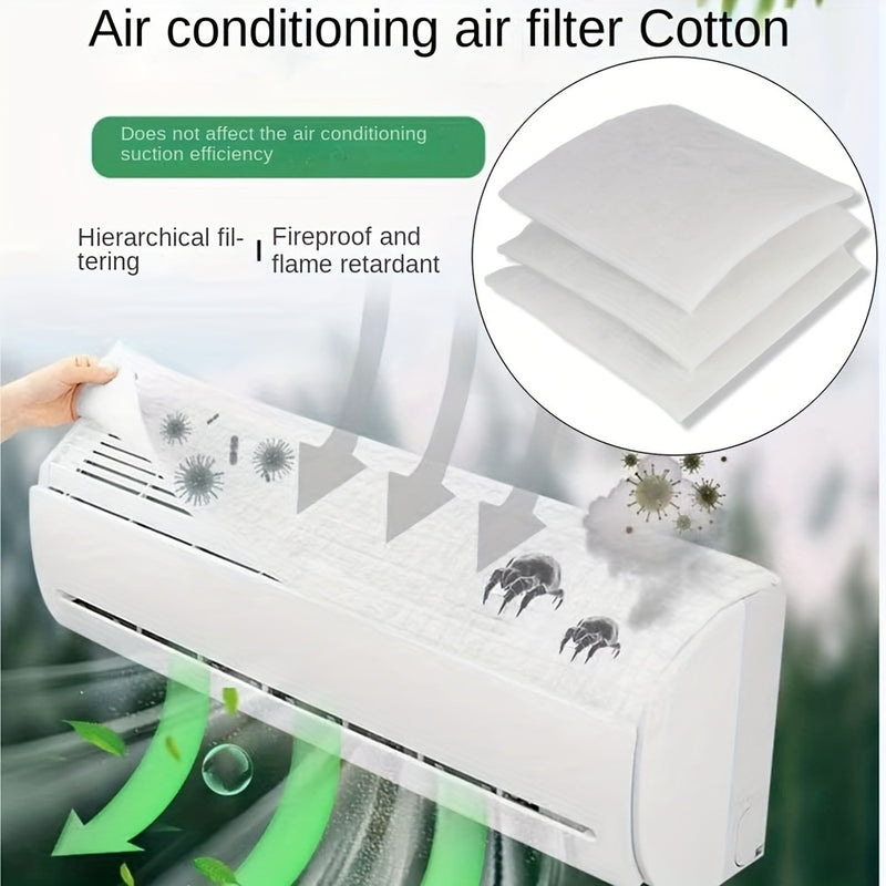 5pcs Almohadillas de Filtro para Aire Acondicionado - Retardante de Llama, Ignífugo y Antipolvo, 80.01x19.99cm, Diseño Fácil de Colgar para Mejorar la Calidad del Aire en el Hogar, Captura PM2.5, Polen y Humo, Filtros de Aire para el Hogar