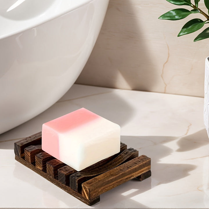 1 Unidad De Jabonera De Madera, Bandeja De Drenaje Para Jabón, Soporte Simple Para Jabón, Estante Para Jabón Para Baño, Estante De Almacenamiento De Jabón, Accesorios De Baño