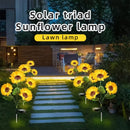 Luces de decoración de girasoles para exteriores, luz solar de girasoles para insertar en el suelo, luces de paisaje de girasoles amarillos en el suelo, luces de decoración de jardín de flores solares.