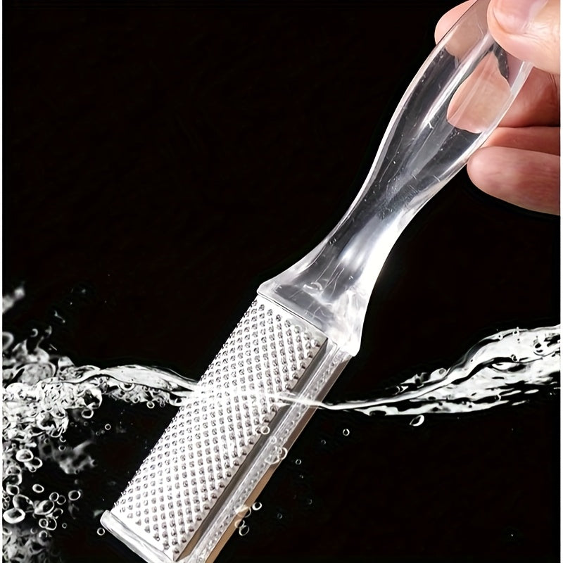 Limpiador de Pies de Acero Inoxidable Resistente - Exfoliante para Pedicura, Talones y Dedos Muertos en Color Beige Claro - Herramienta Manual para Cuidado del Pie en Casa o Salón, Fácil de Limpiar, Diseño Ergonómico y Construcción Duradera