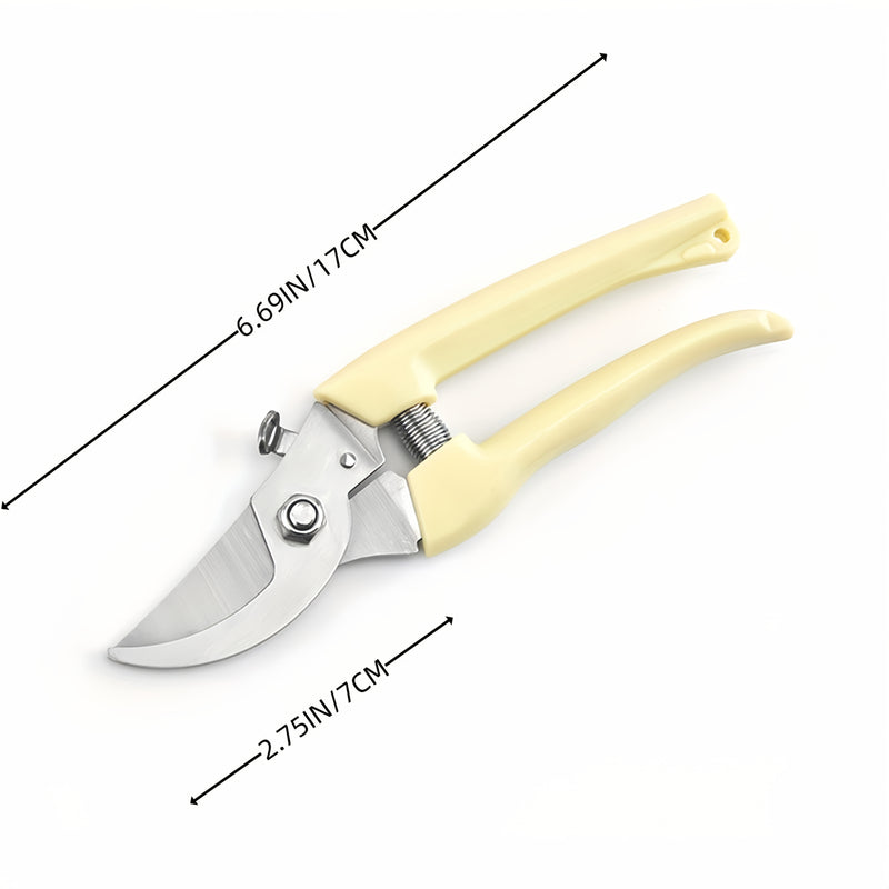 Tijeras de poda de acero inoxidable de primera calidad con mango blanco ergonómico - Cuchillas afiladas y duraderas para bonsái, huerta y jardinería general - Perfectas para recortes precisos y moldeado, herramientas de jardinería | Mango ergonómico | He