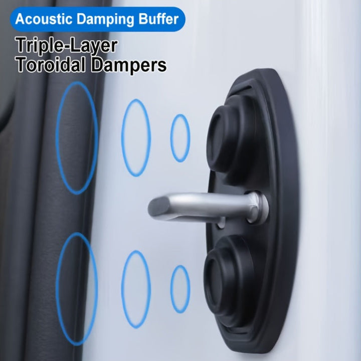 2 piezas/4 piezas de protector de cerradura de puerta de coche de silicona - Ajuste universal para la mayoría de los vehículos, absorción de impactos, platos de choque gruesos a prueba de óxido, reducción de ruido y protección completa