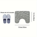 Juego de 1/3 tapetes para baño suaves y absorbentes, con alfombras antideslizantes, tapete contorneado en forma de U y cubierta para tapa de inodoro, superficie con relieve floral, respaldo antideslizante, absorbente de agua, lavable a máquina, ideal par