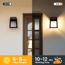 2 Piezas de Luces Solares para Exteriores, Diseño Moderno Cuadrado con Paneles de Vidrio Transparente y LED Cálido Blanco, Construcción Duradera en Plástico , Decoración Solar para Jardín, Patio o Pasillo, Iluminación Energeticamente Eficiente