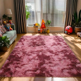 Alfombra de área de estilo nórdico de lujo - Suave, antideslizante, lavable a máquina, fácil de limpiar - Ideal para sala de estar, sofá, mesa de café, dormitorio y cama - Rosa y gris, forma rectangular, fibra de poliéster, respaldo de goma, perfecta par
