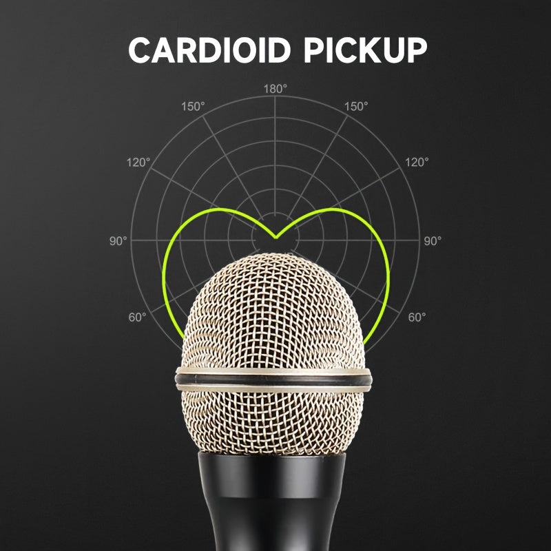 Microfono Voz Portátil Profesional AMACEX con Interruptor de Encendido/Apagado, Incluye Cable de Audio XLR de 2m para Conexión 1/4" - , Captura de Sonido de Alta Calidad para Actuaciones en Vivo y Grabación de Estudio, Diseño Elegante del Micrófono, Dura