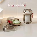 1 caja portátil para jabón con tapa hermética, ideal para viajes de negocios, campamentos y actividades al aire libre, fácil de transportar y almacenar