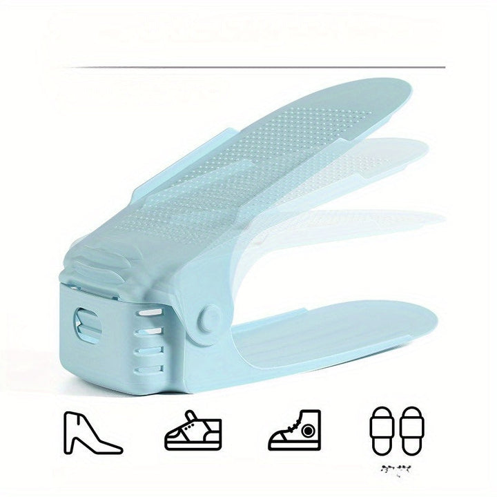 12 piezas de estantería de zapatos moderna y sencilla, estantería de almacenamiento ajustable de doble capa, diseño integrado, no requiere ensamblaje, uso versátil en habitaciones, material plástico duradero, organización de almacenamiento de zapatos.