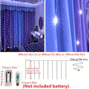 3/4/6M USB LED Cortina Cadena Luces, Luces de Hadas para Bodas de Vacaciones, Luces de Guirnalda para Dormitorio Hogar, Control Remoto, Decoraciones de Navidad Acción de Gracias Halloween