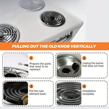 Elemento de superficie compatible con Crosley Mrmf2200km 20.32cm 5 giros quemador de superficie GE 20.32cm bobina elemento de superficie compatible con horno y estufa Whirlpool y GE - Material metálico, no requiere batería