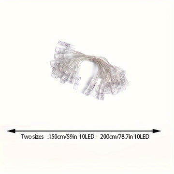 1 juego de luces decorativas de 1.5 m/2 m con clips para fotos, luces de hadas a pilas, luz cálida para dormitorio, pared, patio, fiestas de Halloween, Navidad, bodas y Ramadán