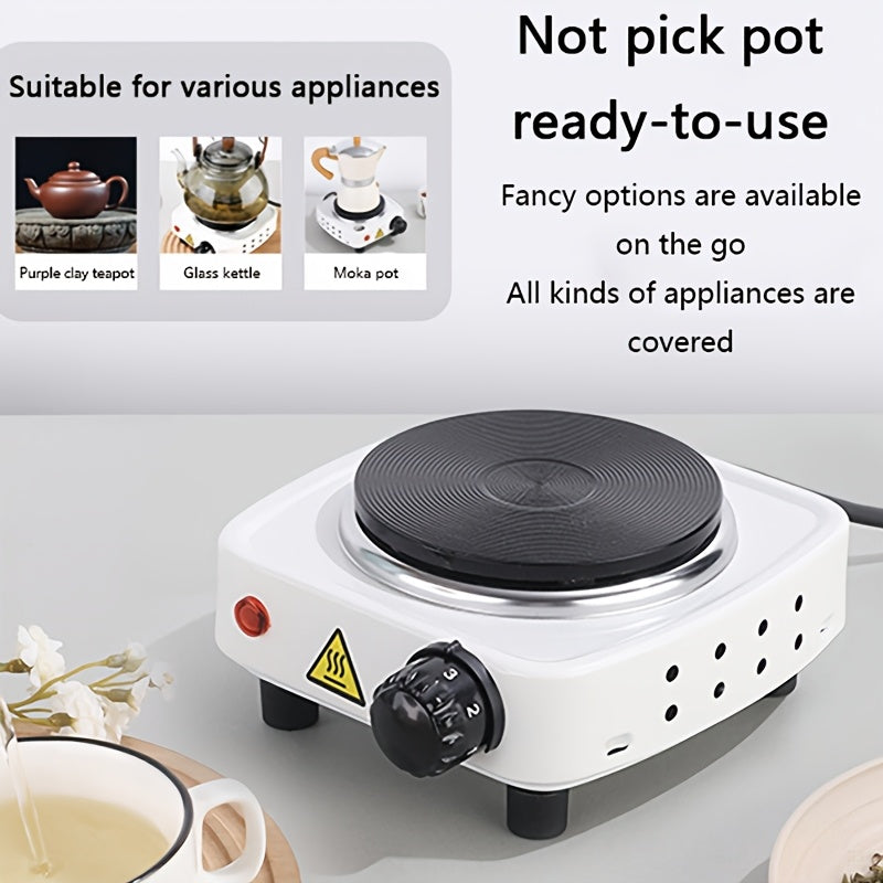 Estufa de calefacción multifuncional al estilo estadounidense, se puede utilizar para preparar té y café, placa eléctrica, calentador de sartén de hierro fundido, calentador de cafetera moka, fácil de transportar, ajuste de fuego en cinco niveles, calor