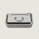 Caixa de desinfección de acero inoxidable, bandeja para herramientas, dos opciones sin agujeros y con orificios de ventilación, resistente a la corrosión, ideal para almacenar herramientas de uñas, tatuajes, instrumentos dentales, etc